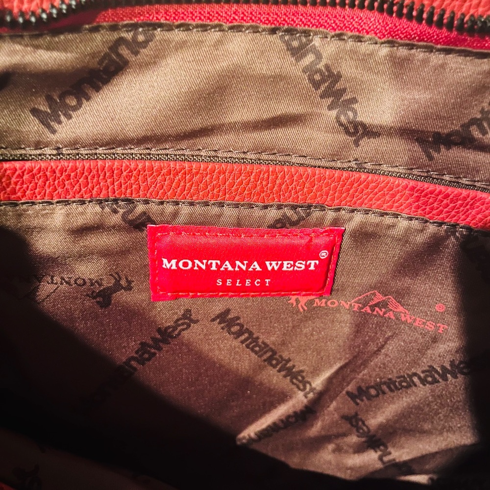 Montana West Red Tote Bag w/Front Tassels & Pebbled Faux Leather (NWT) - Picture 10 of 13